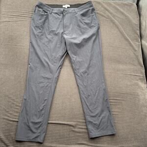 Mott & Bow Pants Mens 38x30 5 Pocket Travel Stretch Comfort Granite Polyester